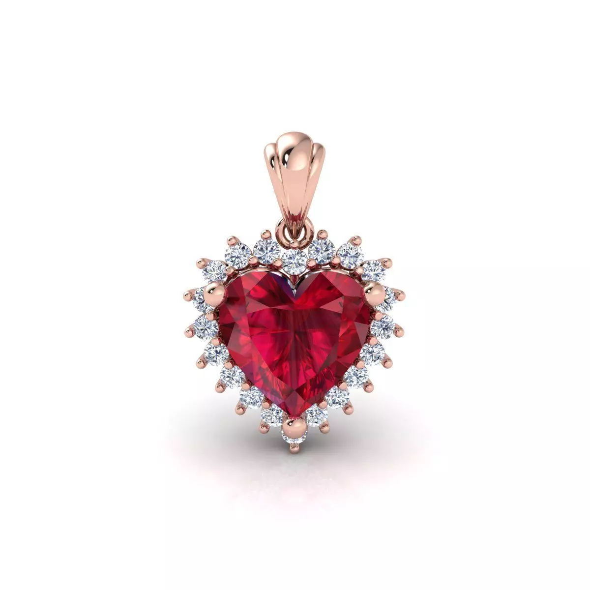 Heart Halo Diana Pendent 3d Model and Render 3D print model