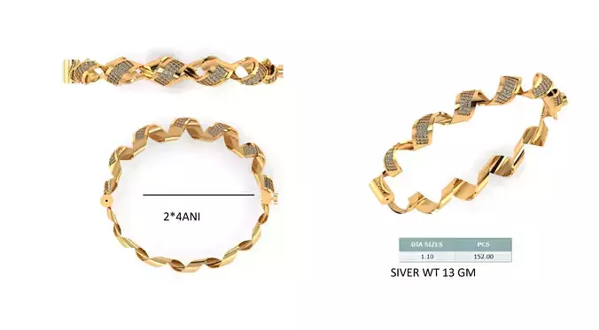 Twist theme ladies braclet