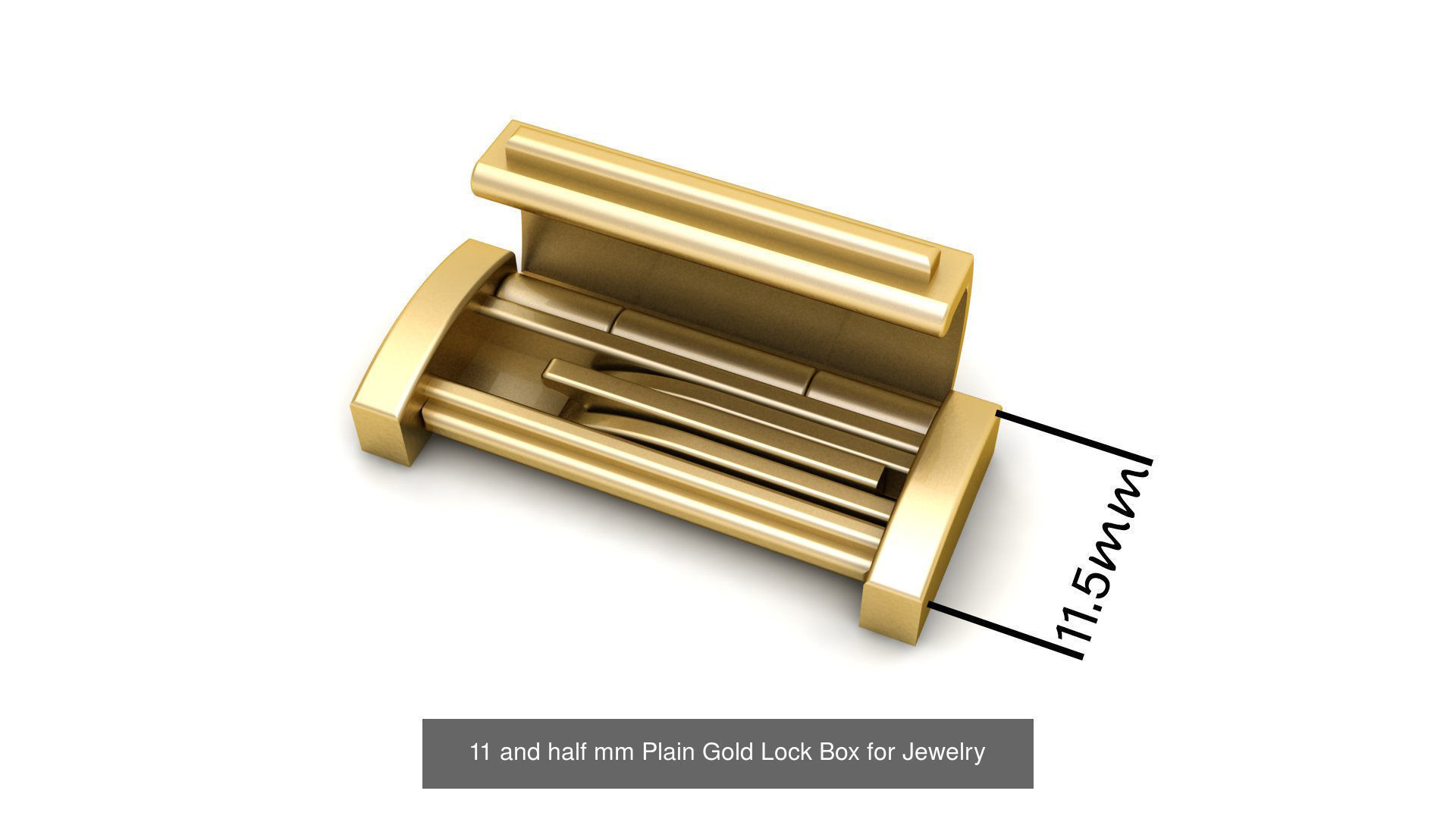 11 and half mm Rectangular Lock Box Combo of Plain and Diamond 3D Model Collection_2