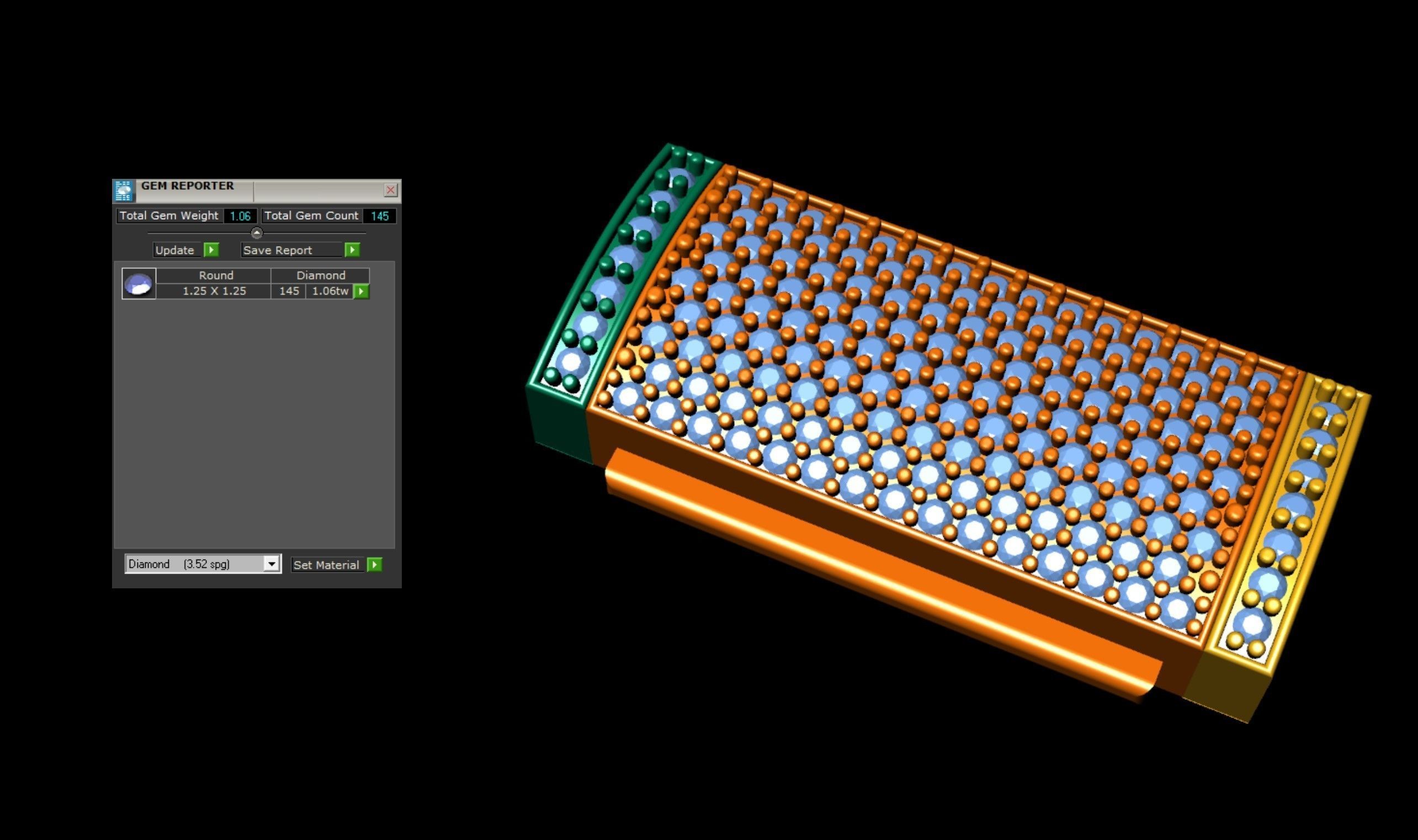 11 and half mm Rectangular Lock Box Combo of Plain and Diamond 3D Model Collection_10