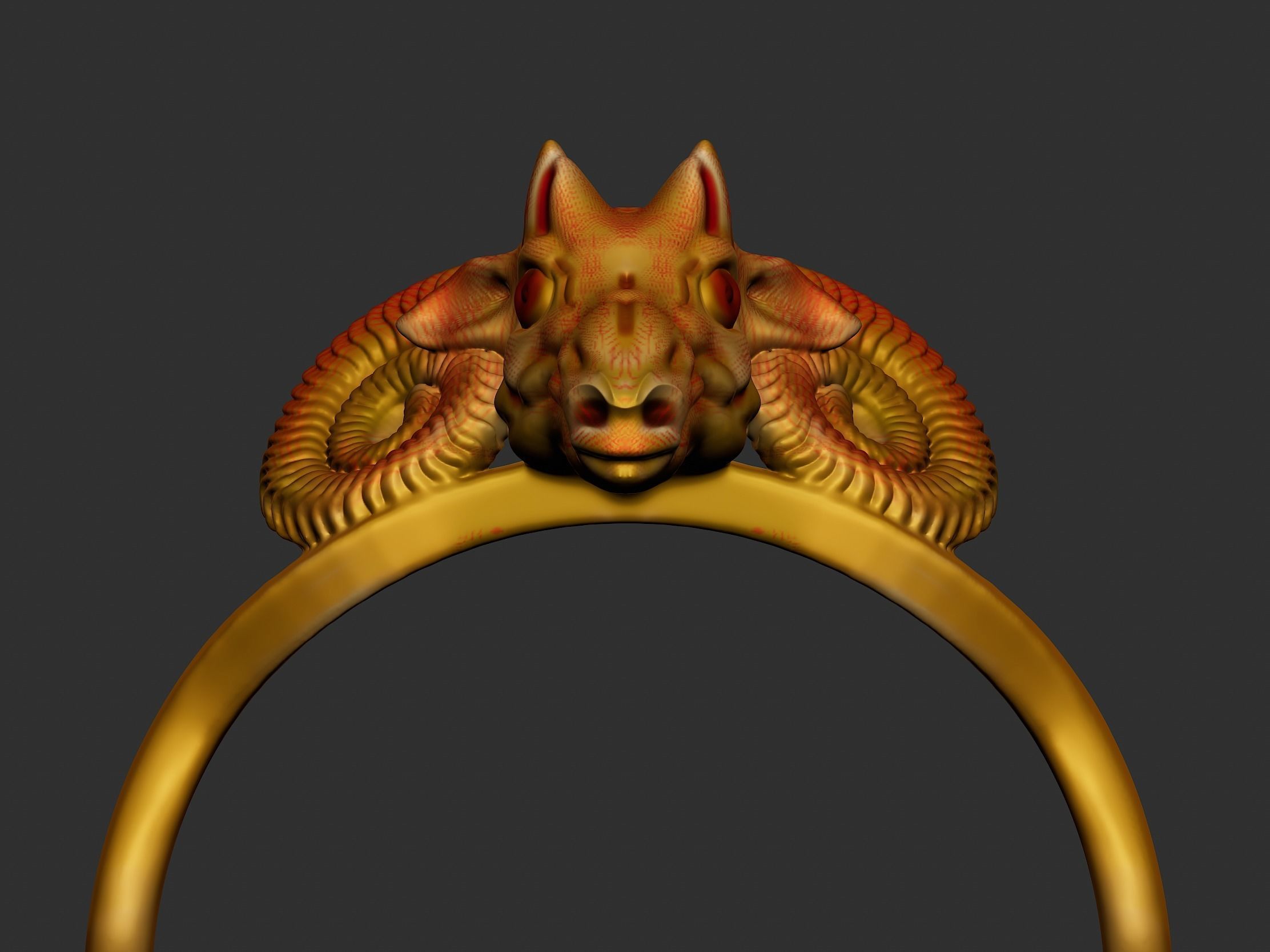 Ram Head Ring 3d Model 3D print model_11