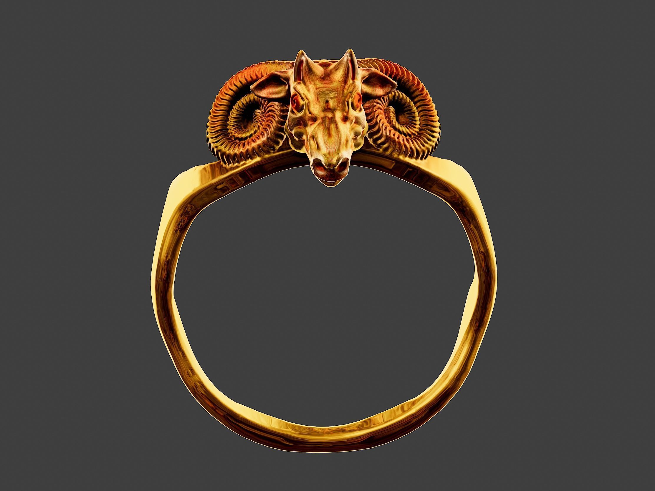 Ram Head Ring 3d Model 3D print model_1