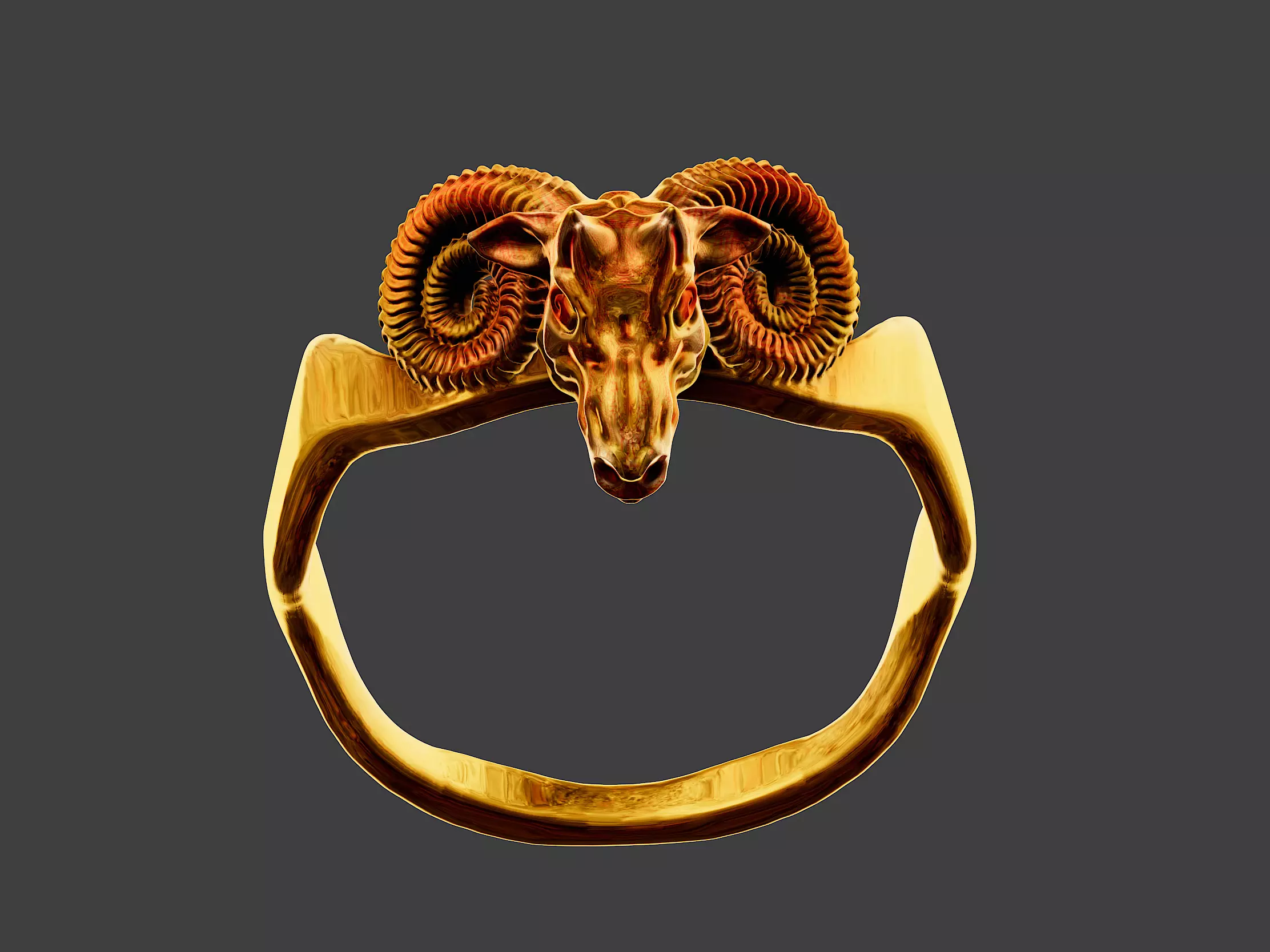 Ram Head Ring 3d Model 3D print model_0