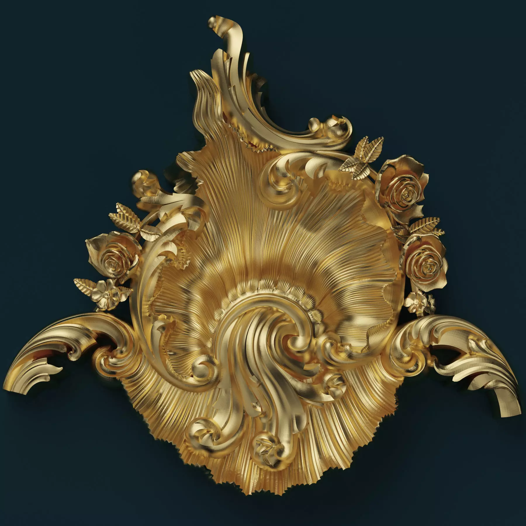 Carved pommel bar 3D model_0