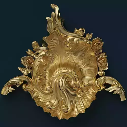 Carved pommel bar 3D model