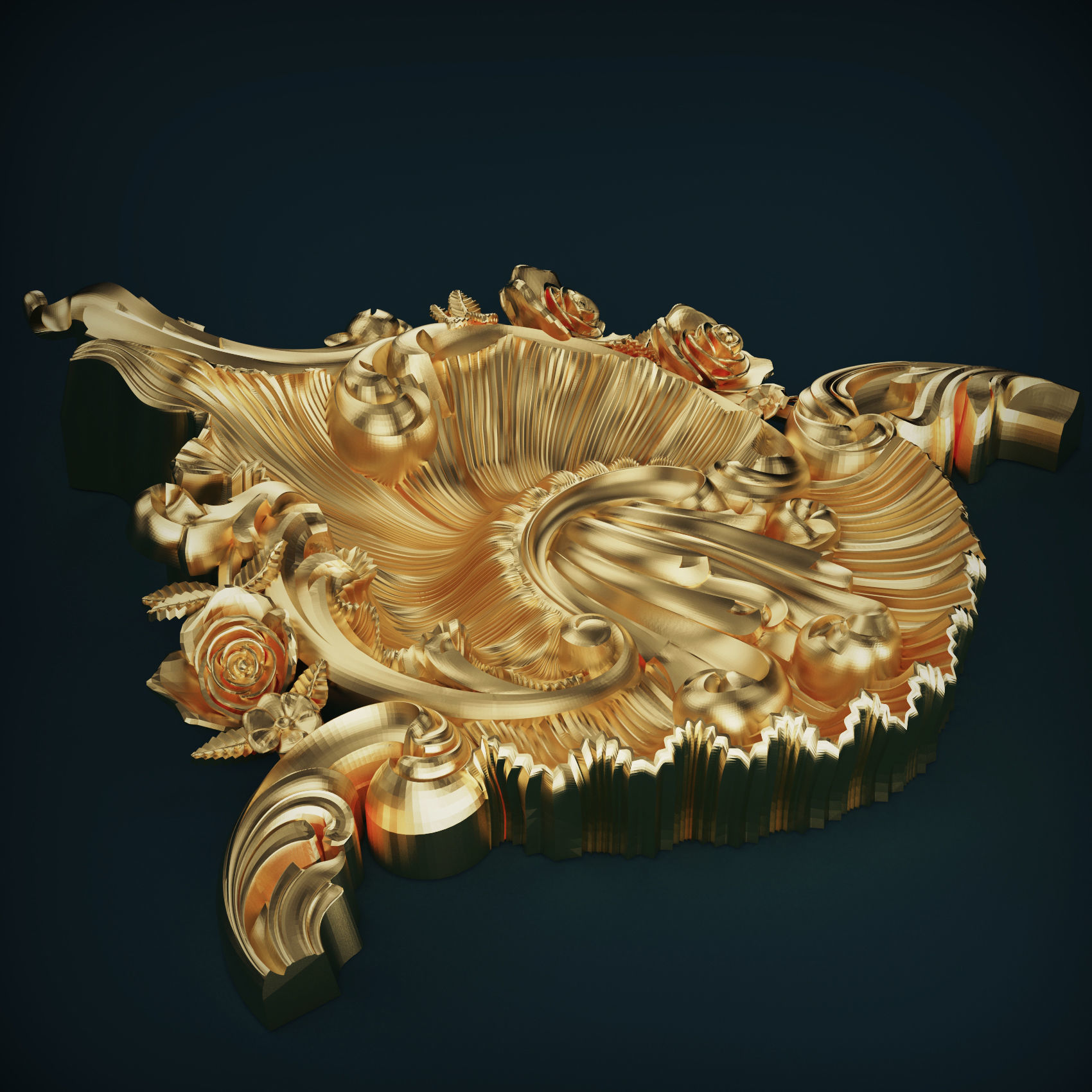 Carved pommel bar 3D model_7