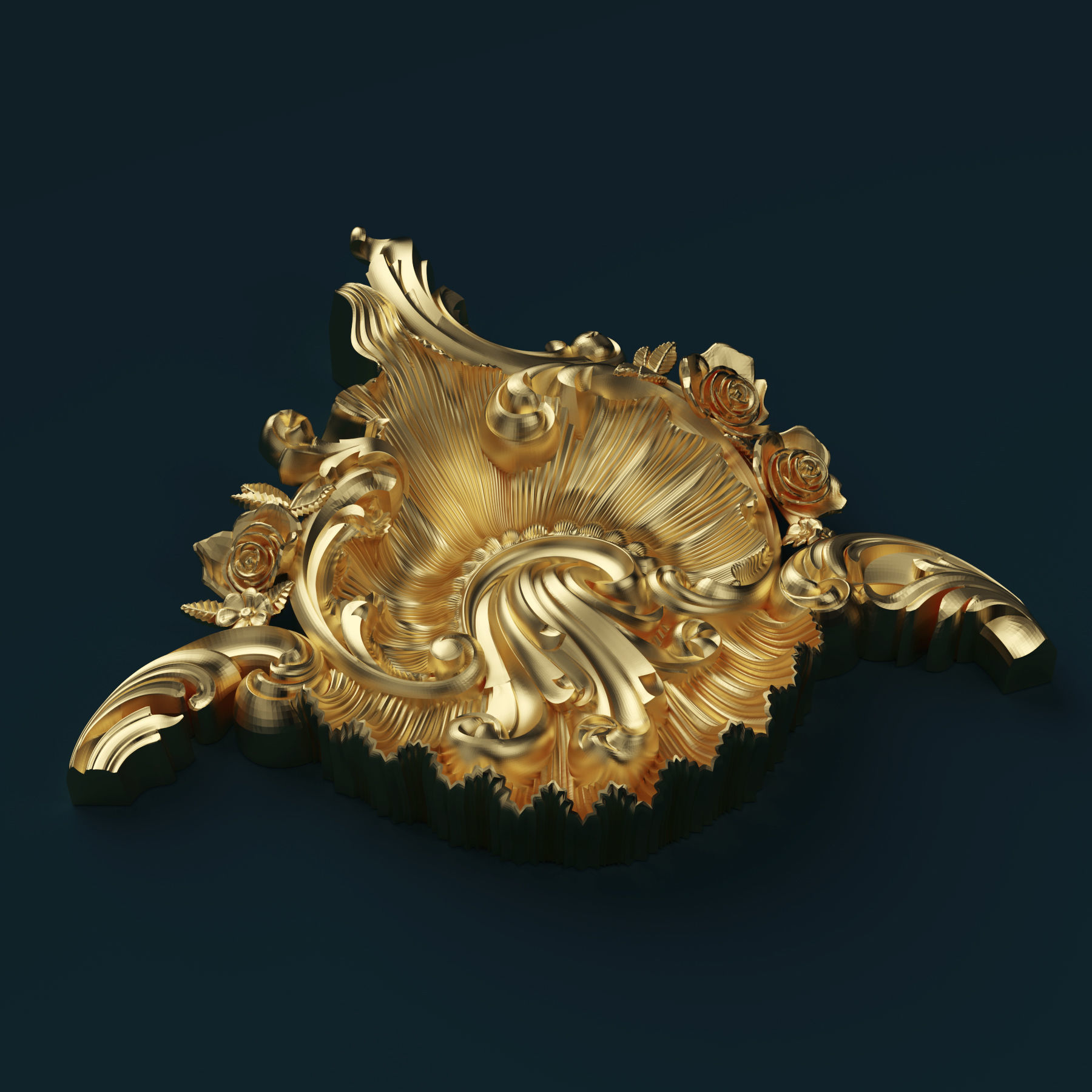 Carved pommel bar 3D model_1