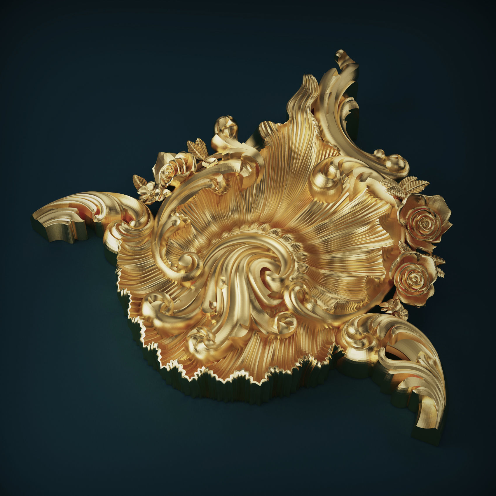 Carved pommel bar 3D model_3