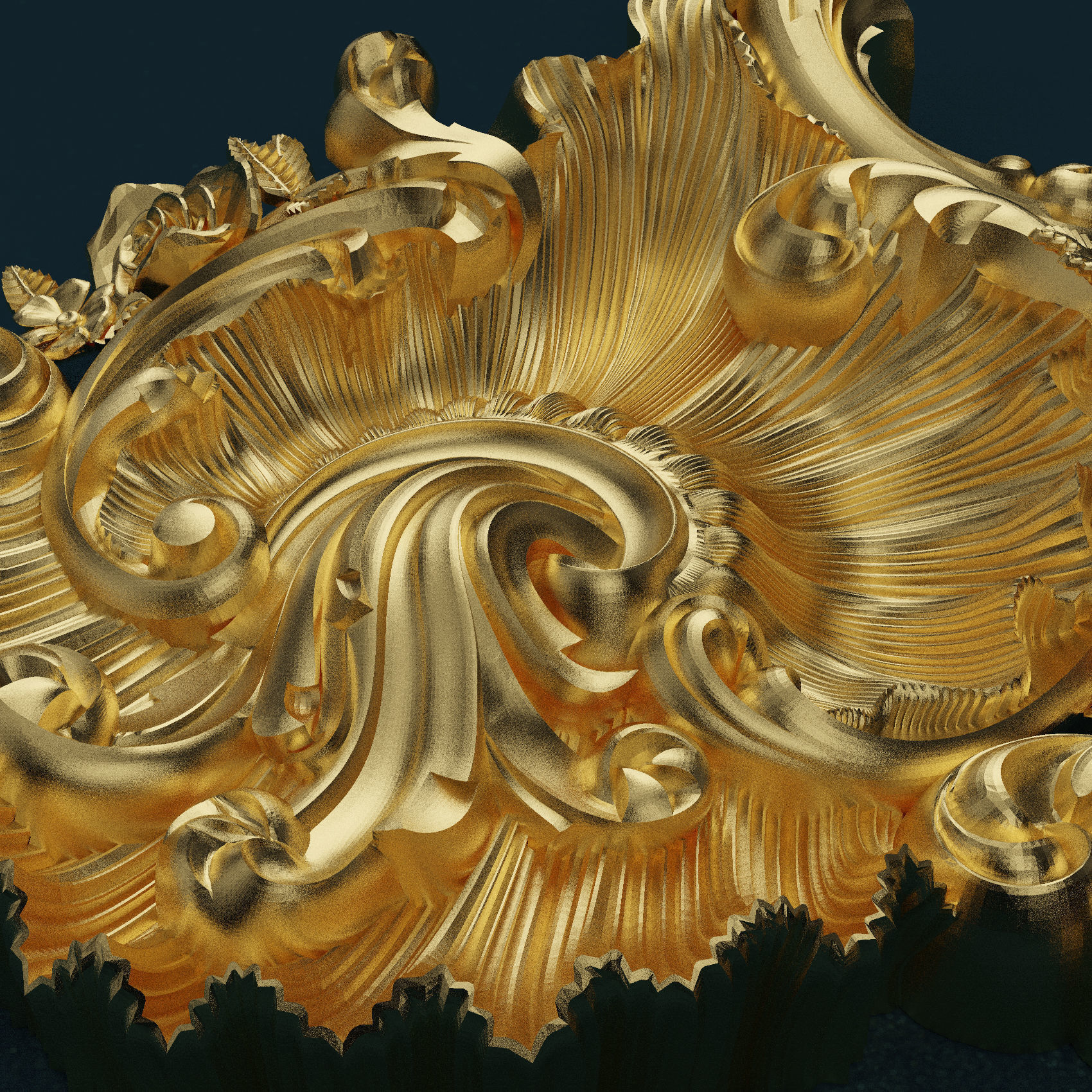 Carved pommel bar 3D model_2