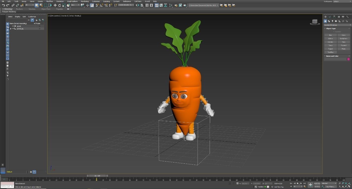 Cartoon character vegetables  Low-poly 3D model_11