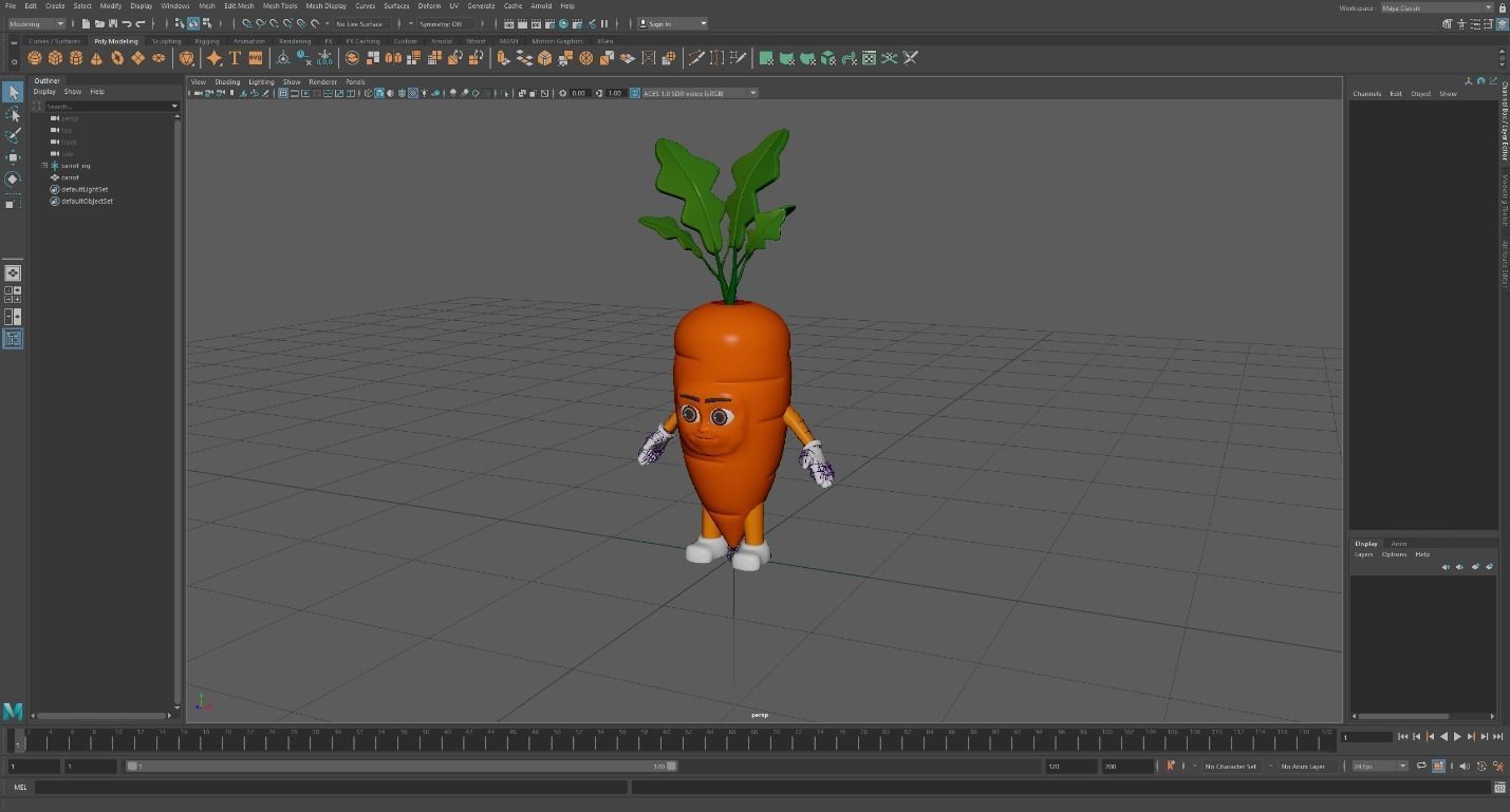 Cartoon character vegetables  Low-poly 3D model_9