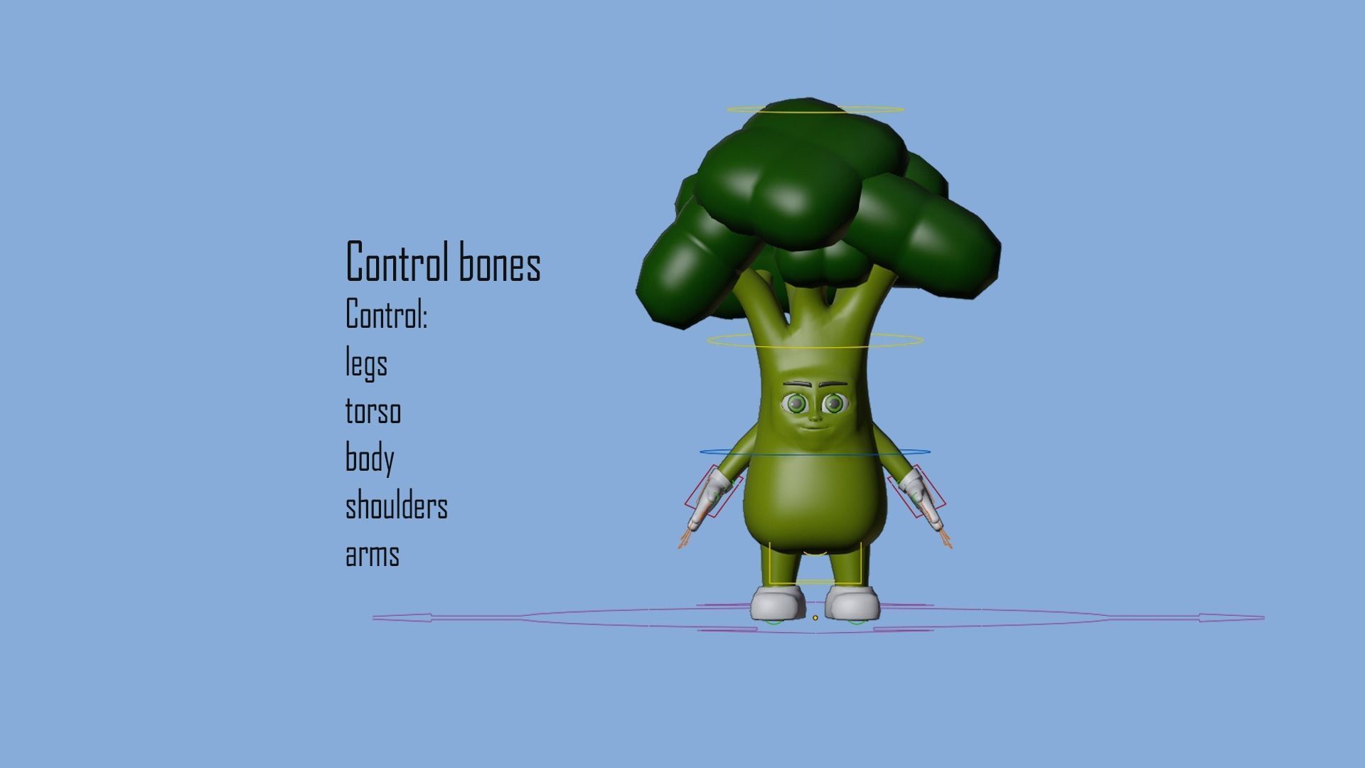 Cartoon character vegetables  Low-poly 3D model_7
