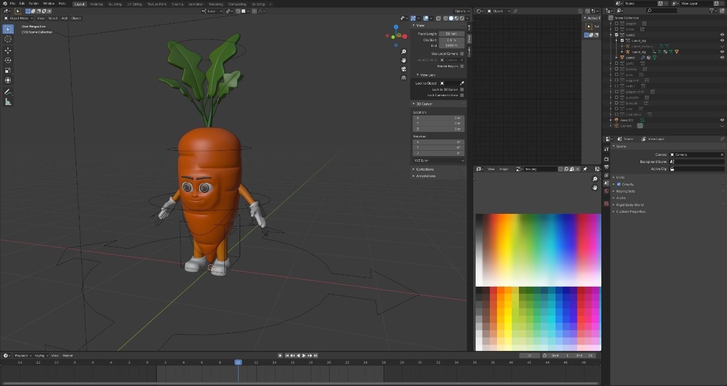Cartoon character vegetables  Low-poly 3D model_12