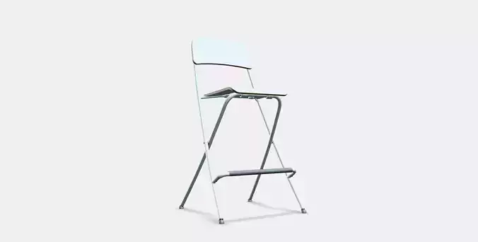 FRANKLIN Bar stool with backrest foldable Low-poly 3D model