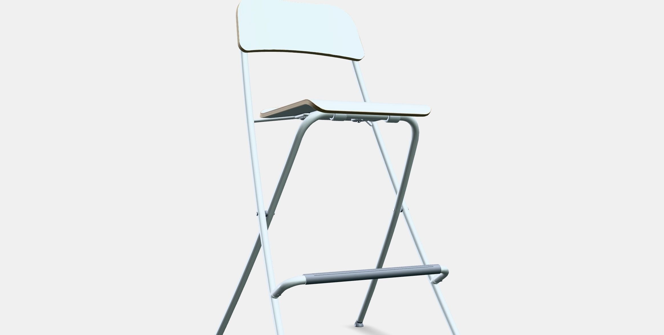FRANKLIN Bar stool with backrest foldable Low-poly 3D model_9