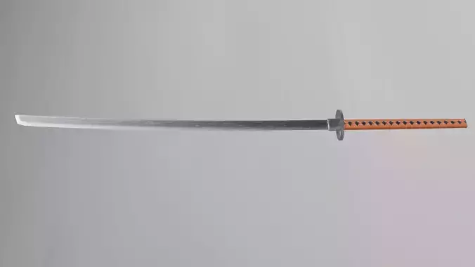 Long silver katana