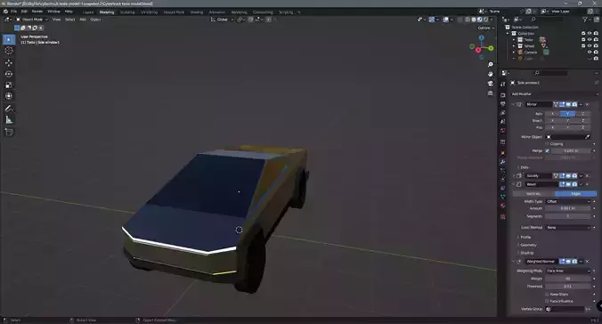 Cybertruck tesla  Low-poly 3D model