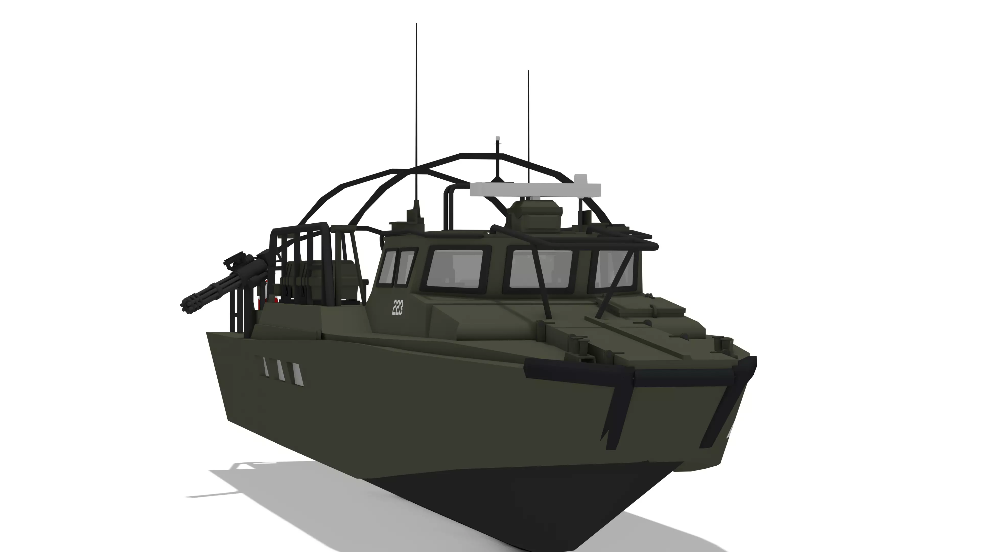 Military Combat Boat CB-90 Lowpoly Textured Low-poly 3D model_1
