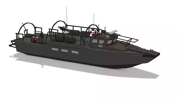 Military Combat Boat CB-90 Lowpoly Textured Low-poly 3D model