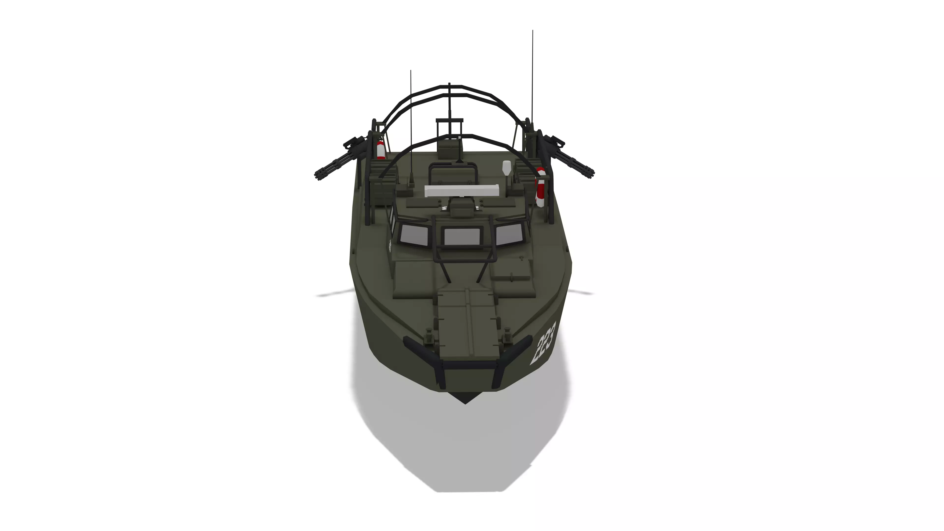 Military Combat Boat CB-90 Lowpoly Textured Low-poly 3D model_4