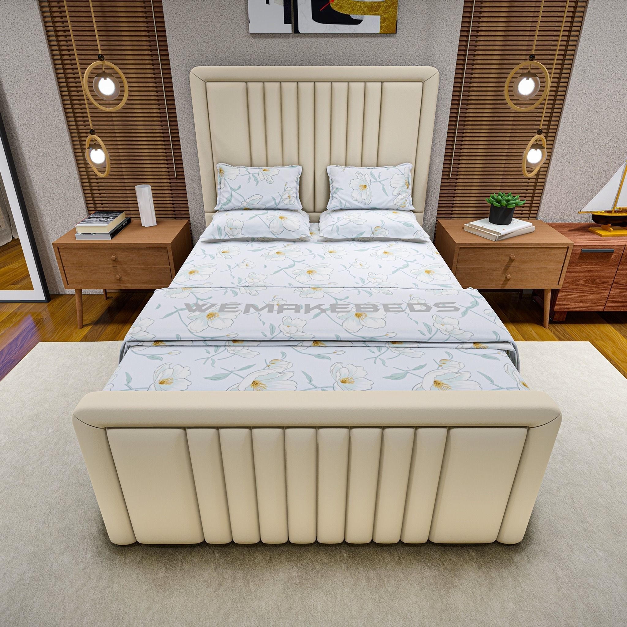 Double Bed Headboards 4 color 3D model_1