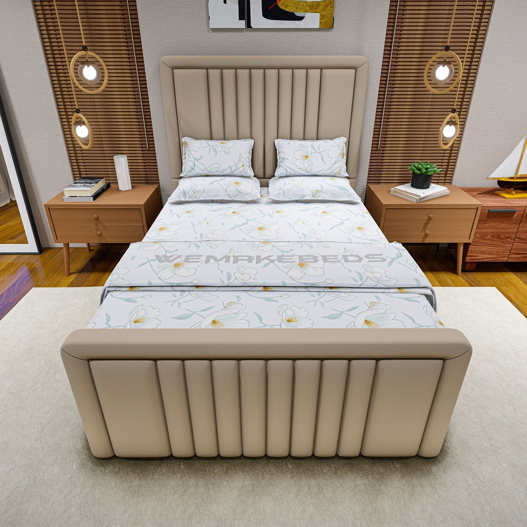 Double Bed Headboards 4 color 3D model_8