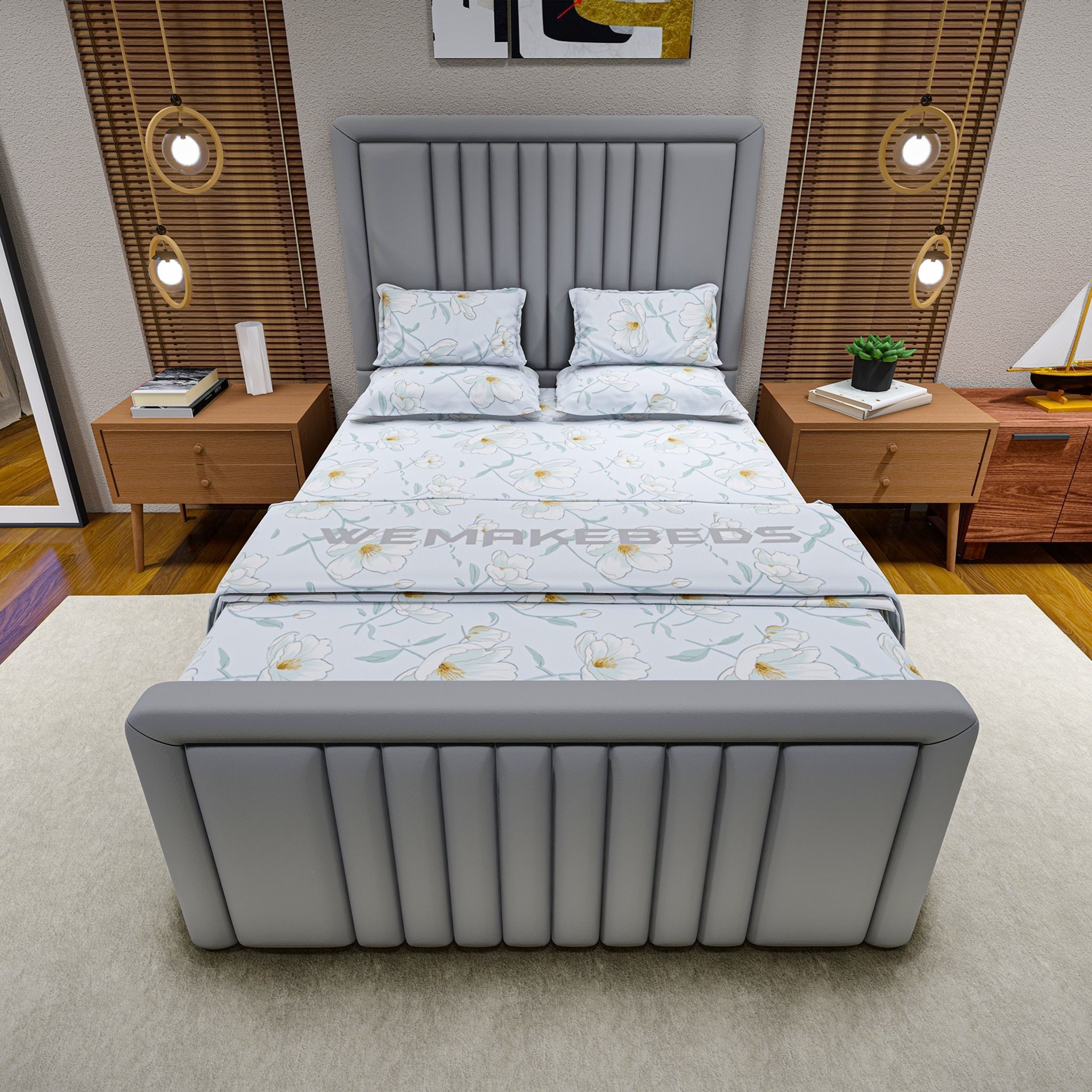 Double Bed Headboards 4 color 3D model_4