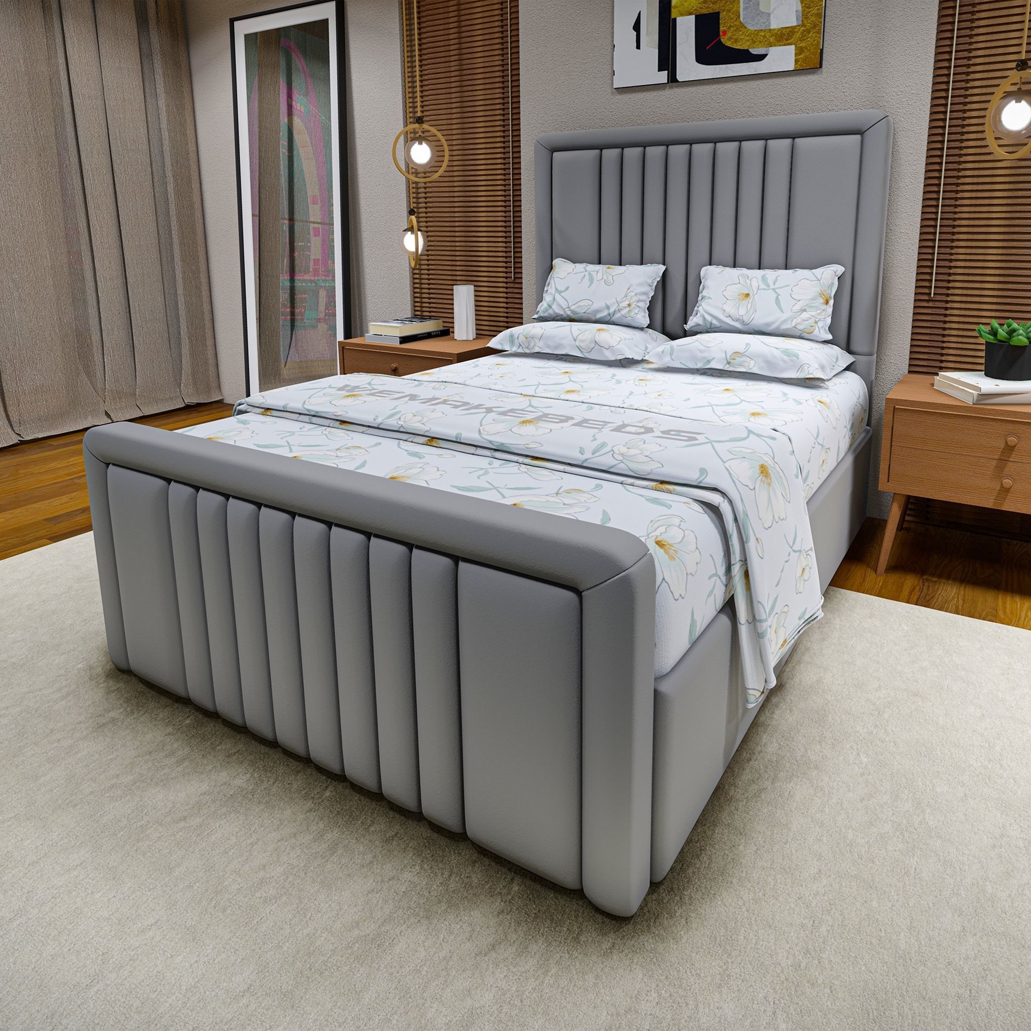 Double Bed Headboards 4 color 3D model_6