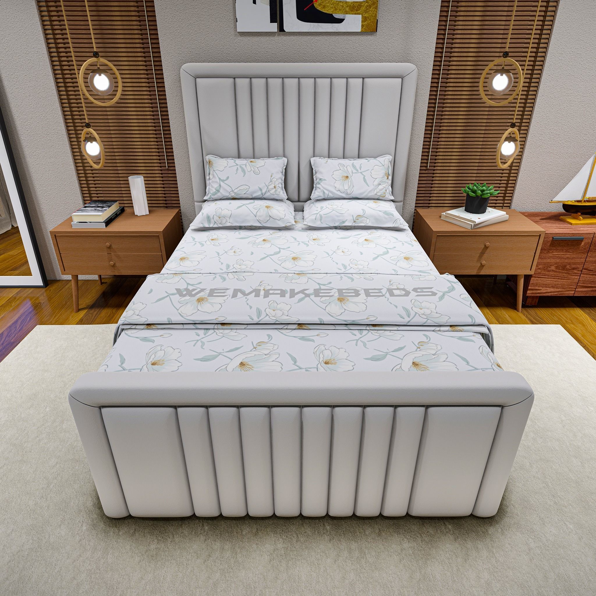 Double Bed Headboards 4 color 3D model_7