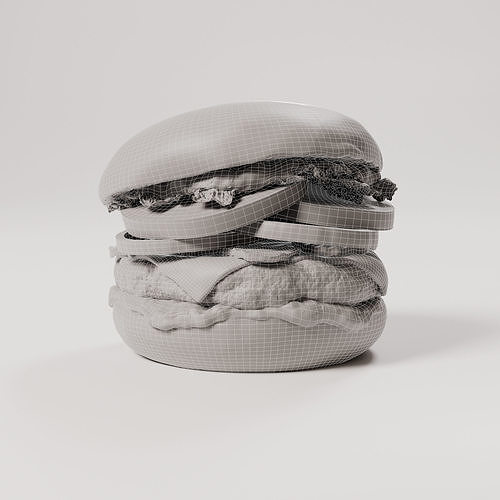 Burger - Hamburger Low-poly 3D model 2