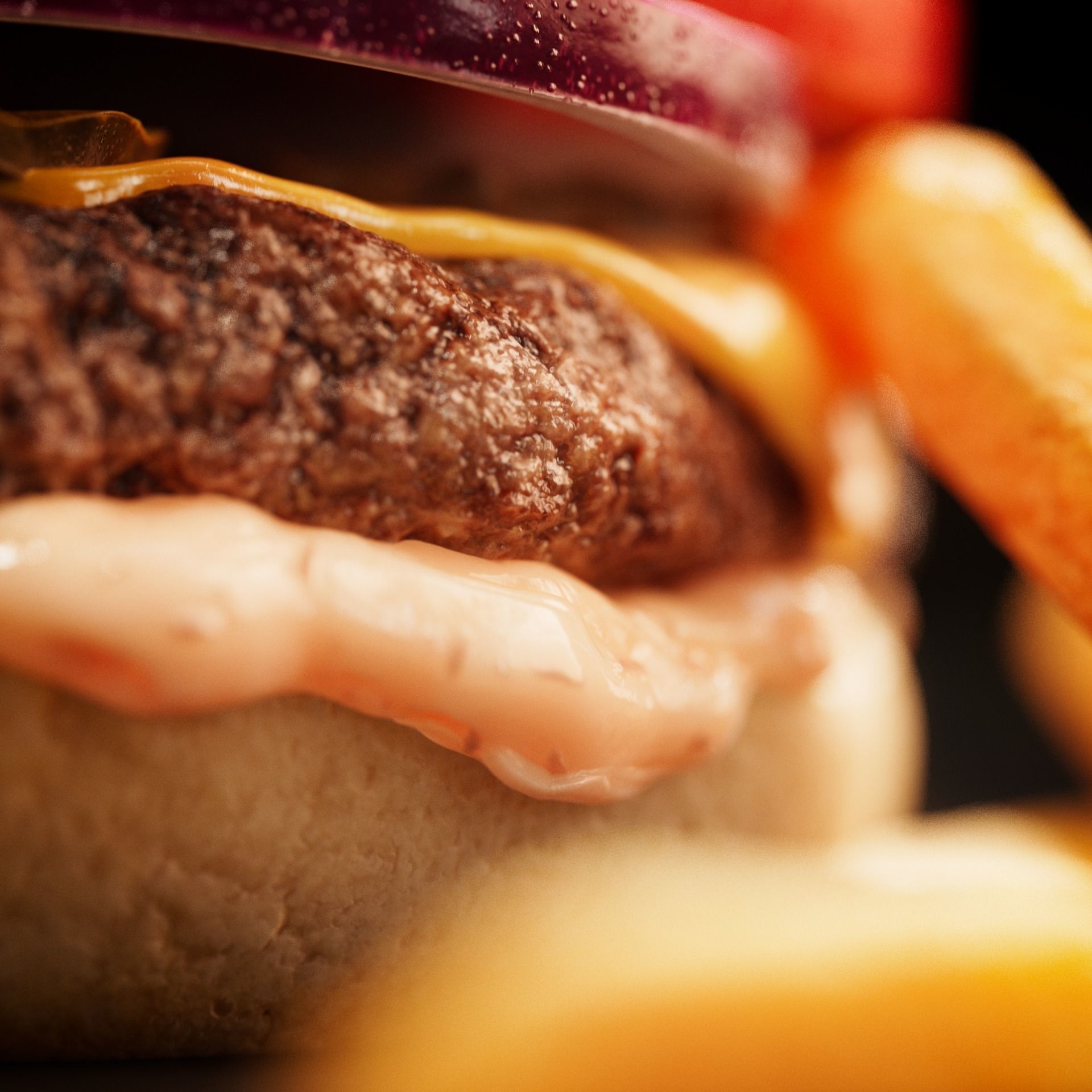 Burger - Hamburger Low-poly 3D model_5