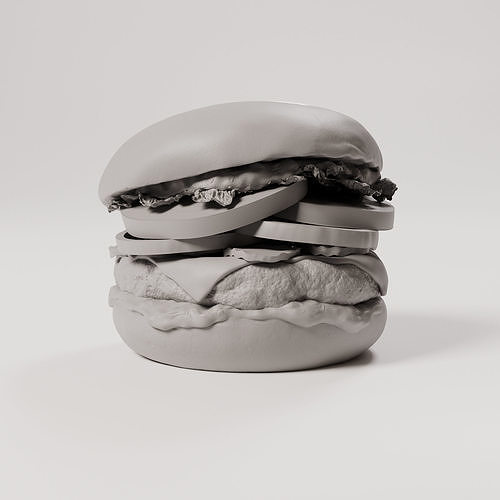 Burger - Hamburger Low-poly 3D model 5