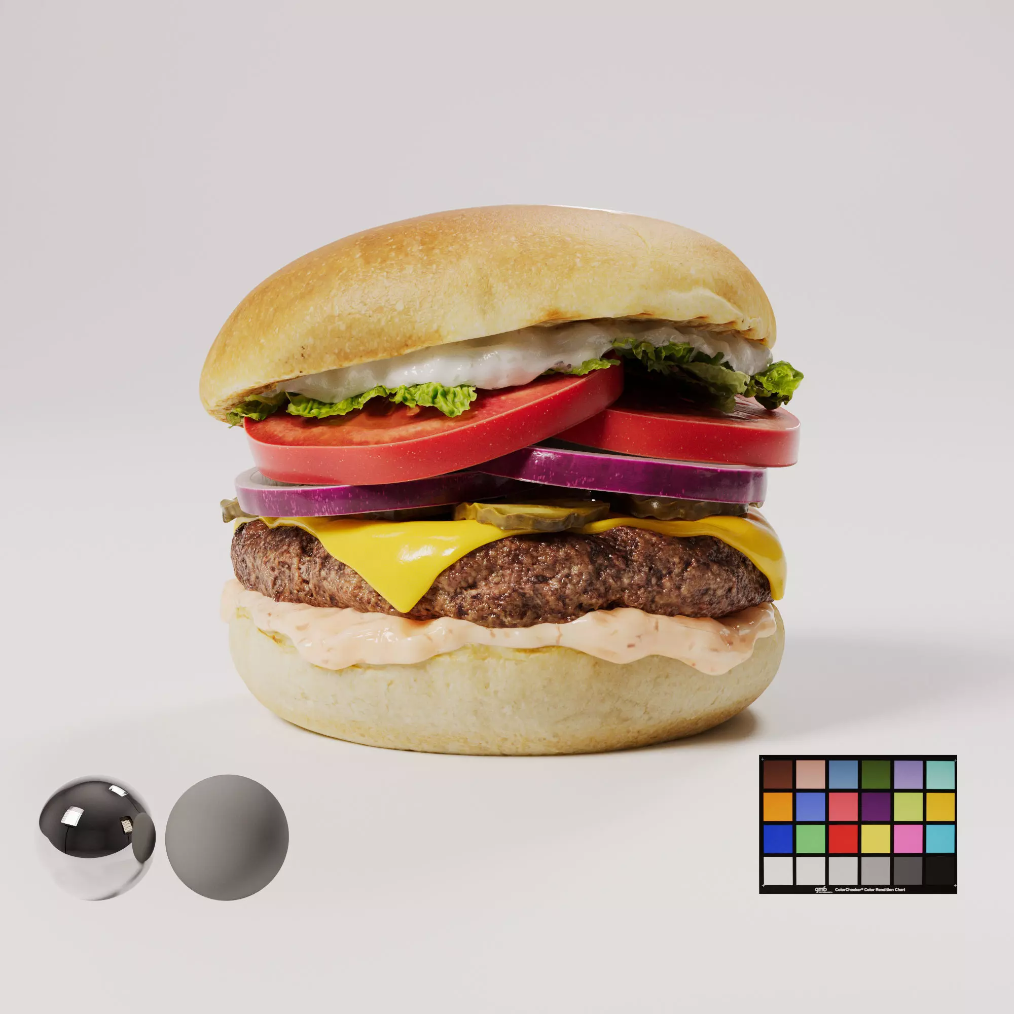 Burger - Hamburger Low-poly 3D model_0