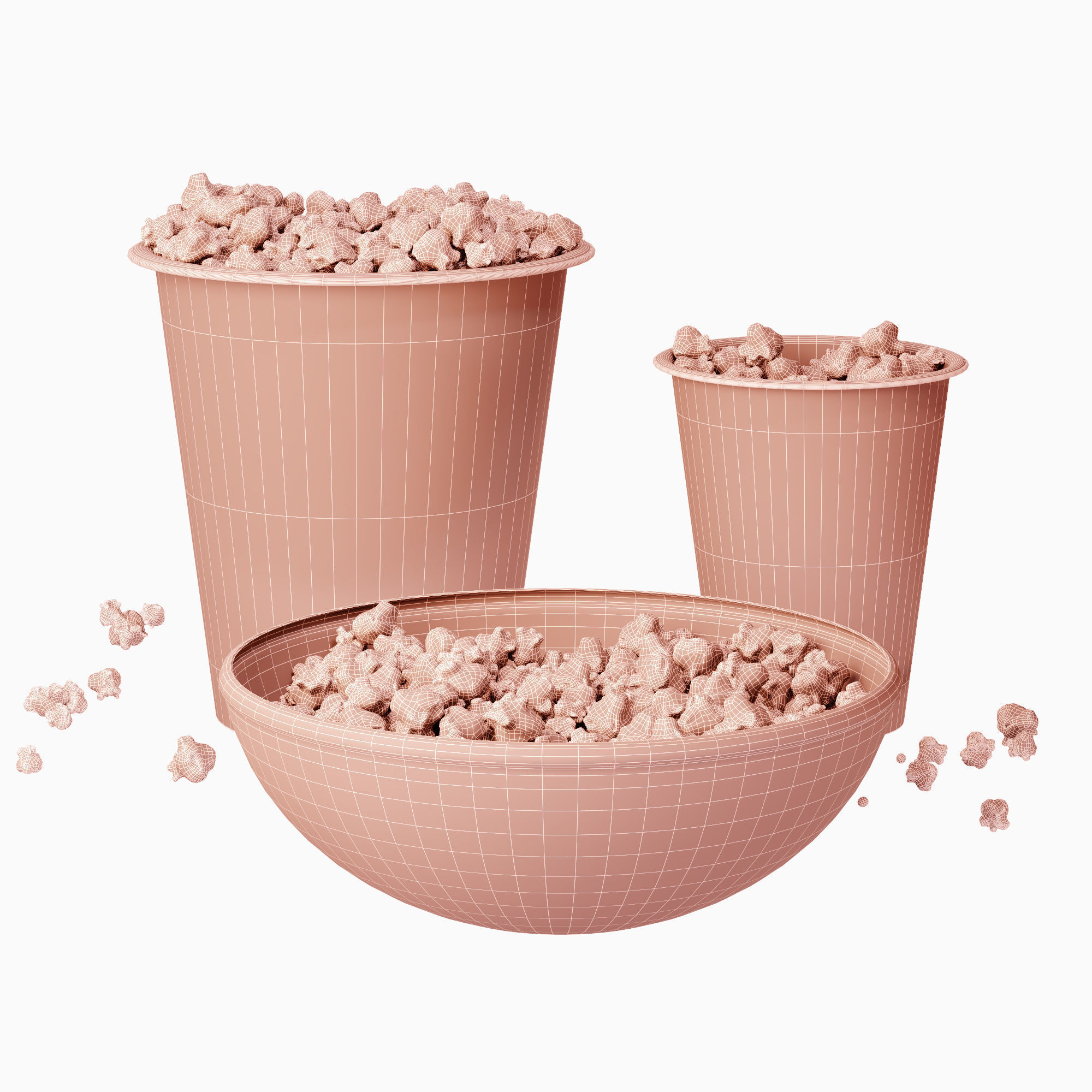 Popcorn set 01 3D model_1