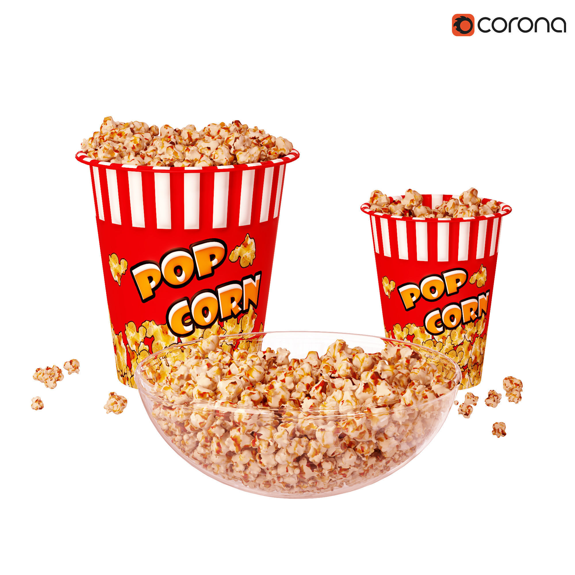 Popcorn set 01 3D model_2