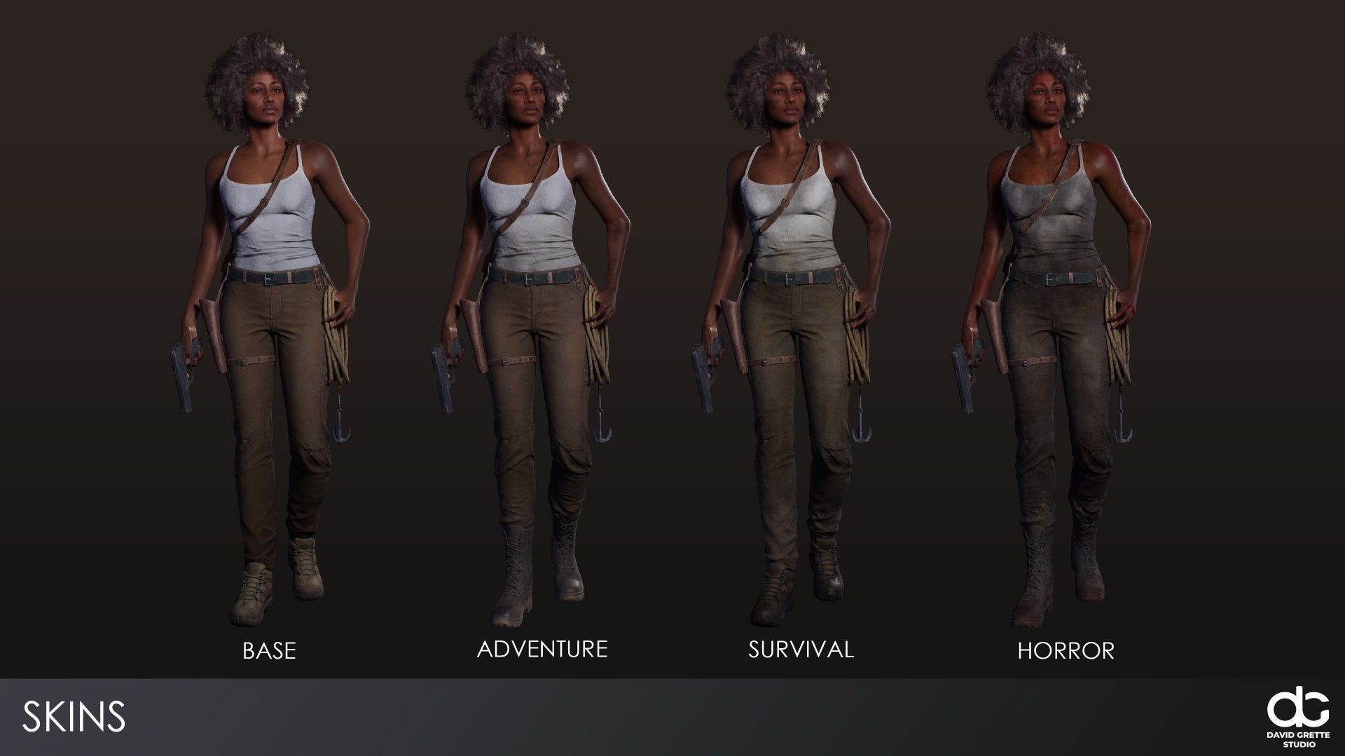 Adventure Characters Pack2- Survival Survivor RPG Shooter Action Low-poly 3D model_7