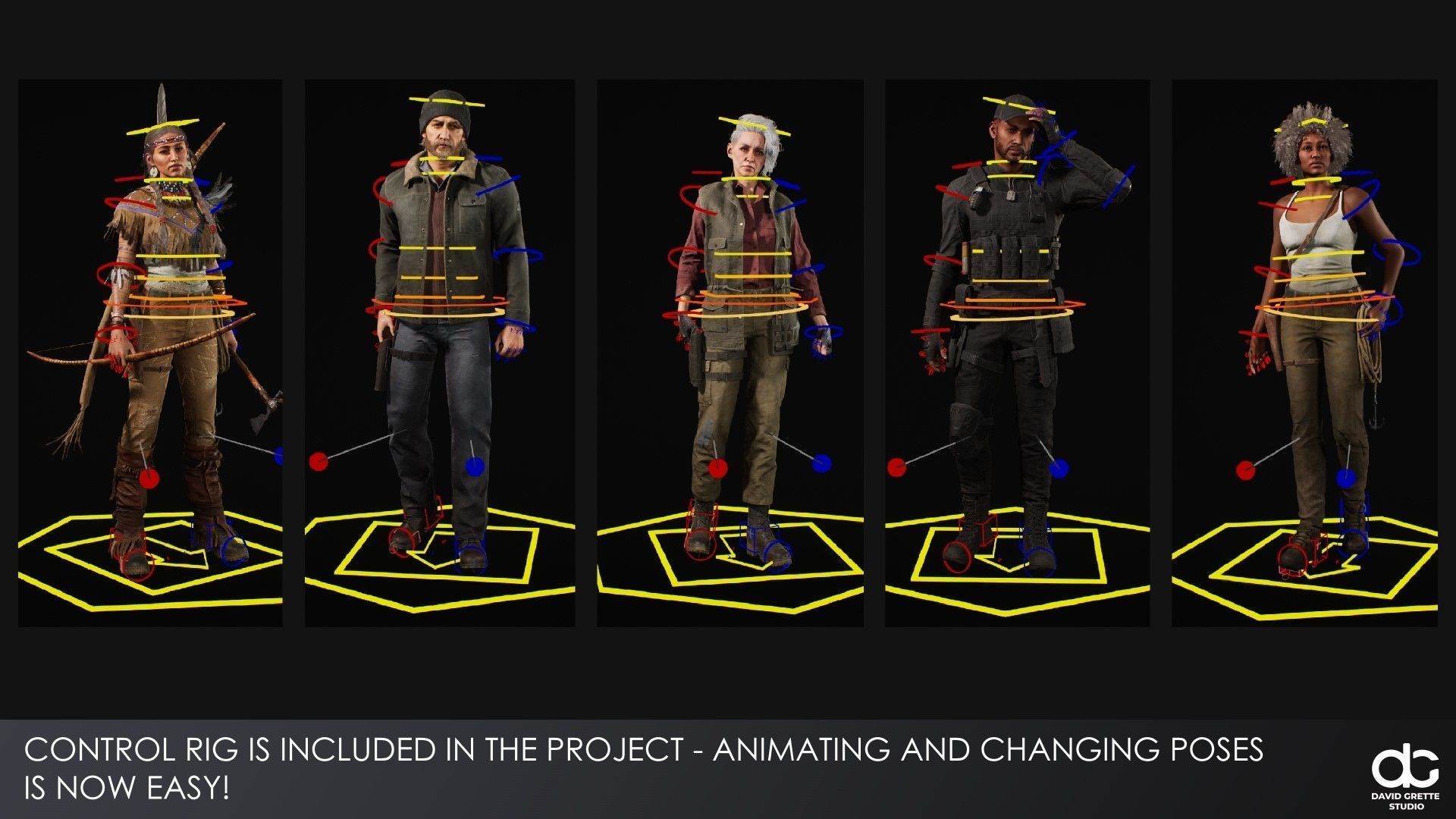 Adventure Characters Pack2- Survival Survivor RPG Shooter Action Low-poly 3D model_23