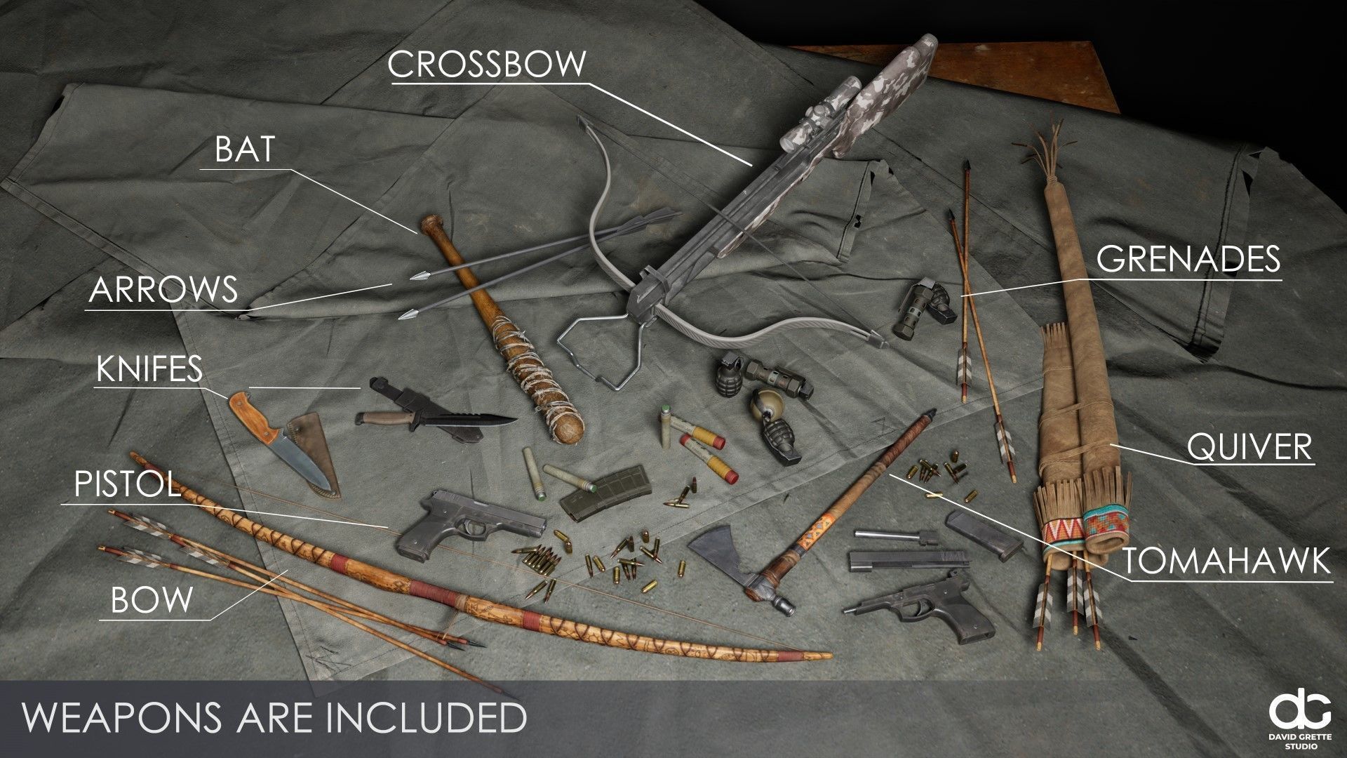 Adventure Characters Pack2- Survival Survivor RPG Shooter Action Low-poly 3D model_16