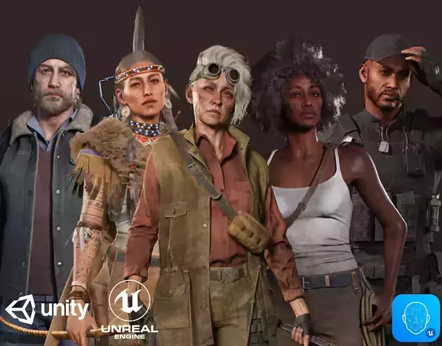 Adventure Characters Pack2- Survival Survivor RPG Shooter Action Low-poly 3D model