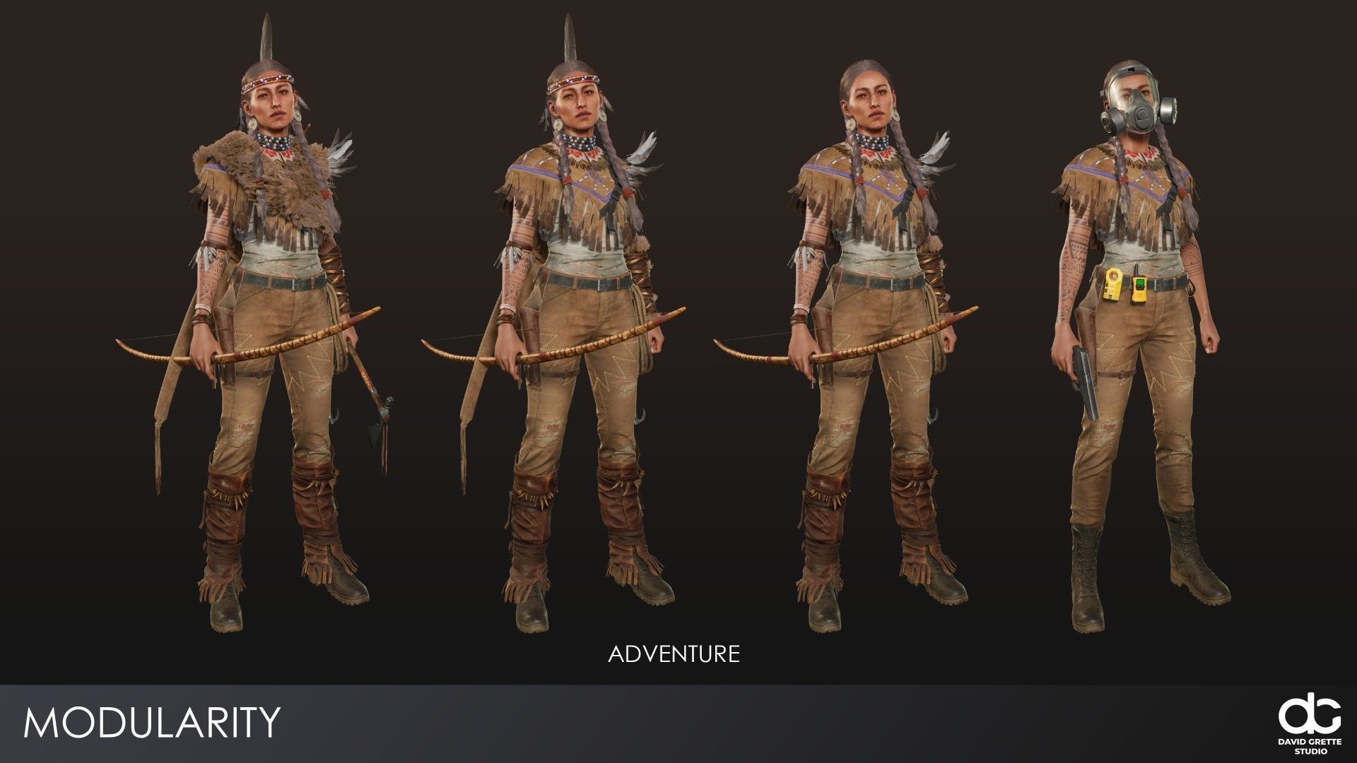 Adventure Characters Pack2- Survival Survivor RPG Shooter Action Low-poly 3D model_9