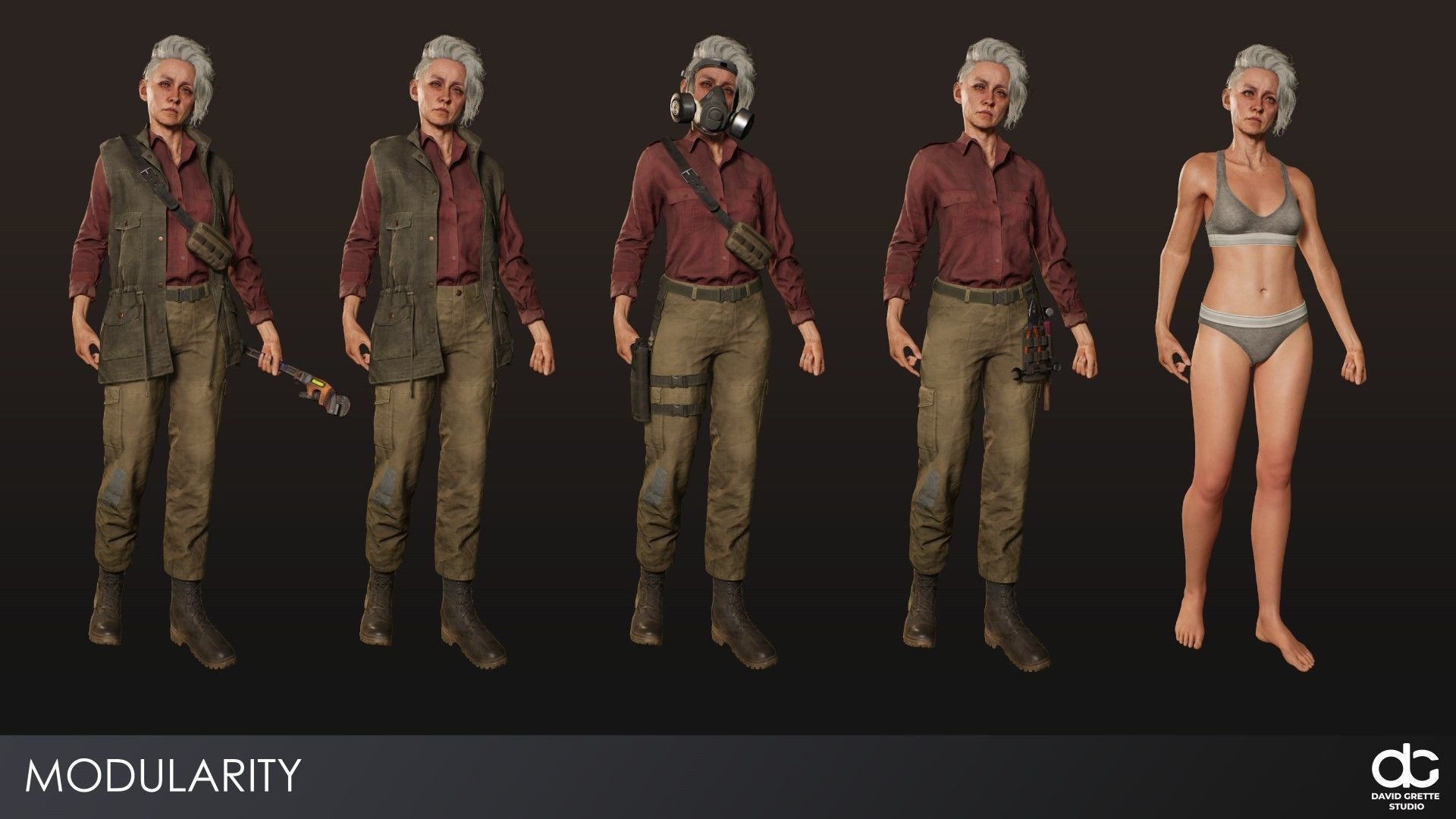 Adventure Characters Pack2- Survival Survivor RPG Shooter Action Low-poly 3D model_14