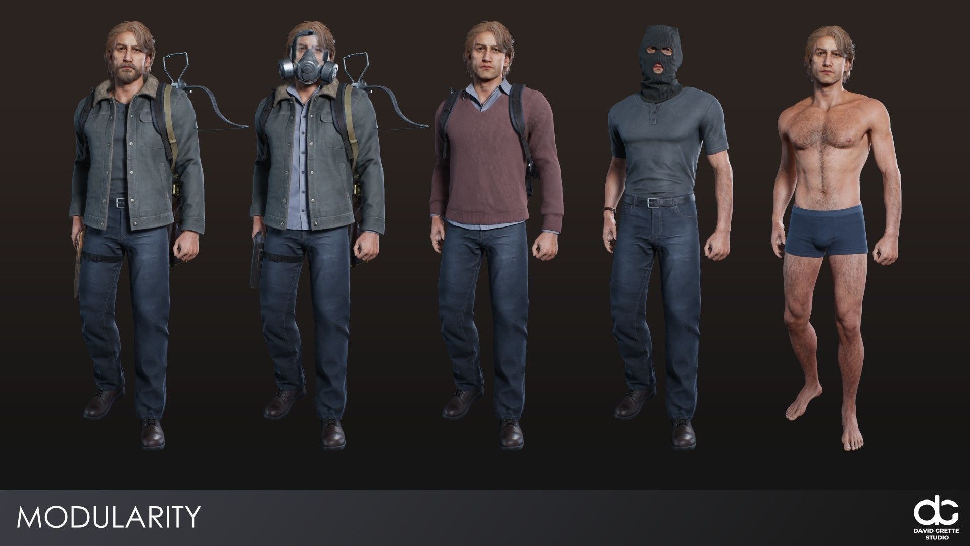 Adventure Characters Pack2- Survival Survivor RPG Shooter Action Low-poly 3D model_6