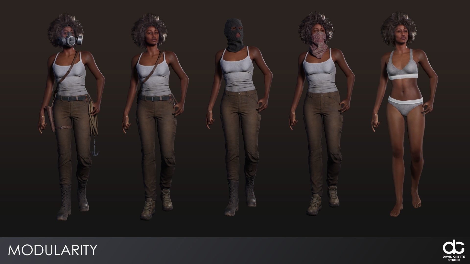 Adventure Characters Pack2- Survival Survivor RPG Shooter Action Low-poly 3D model_8