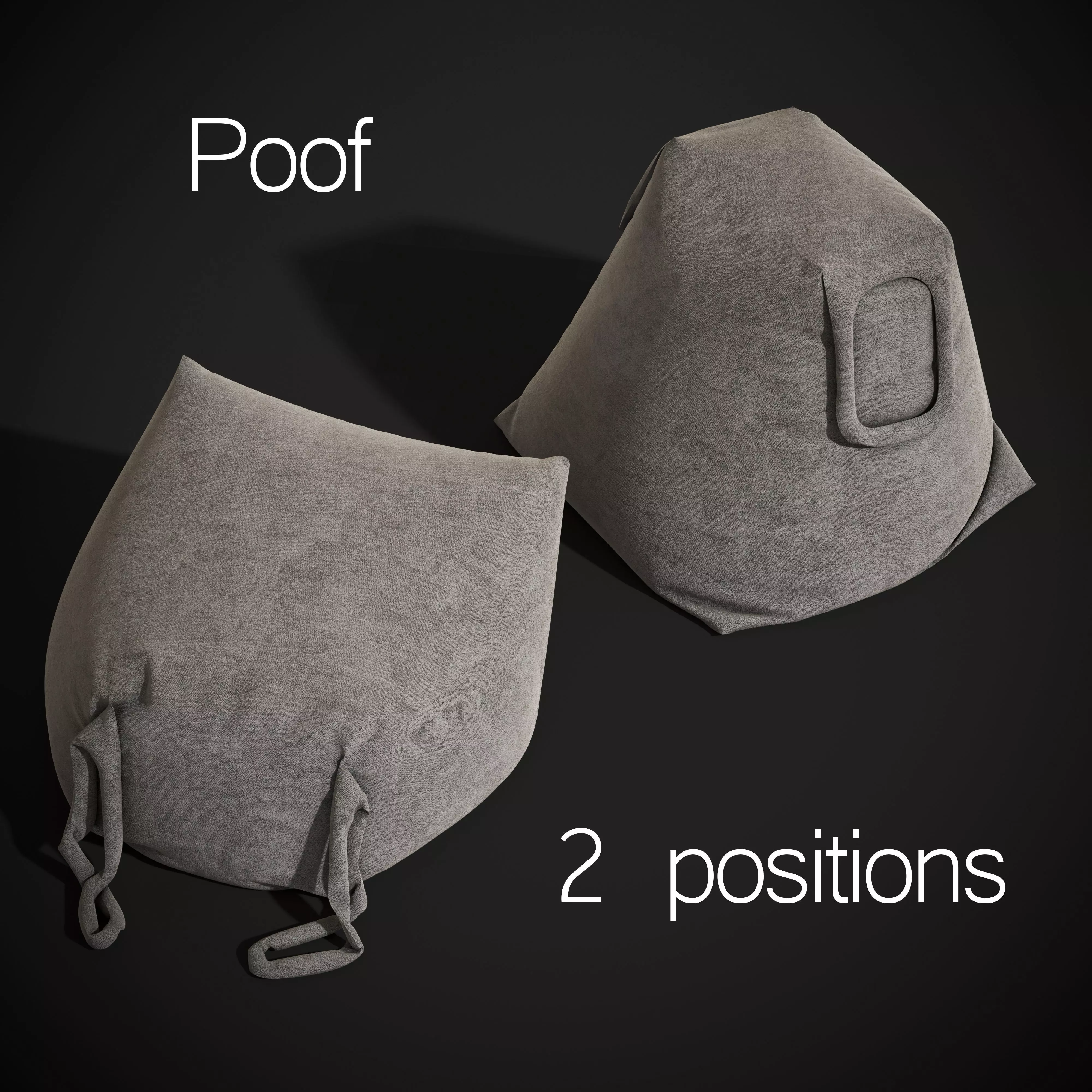 Poof bag Low-poly 3D model