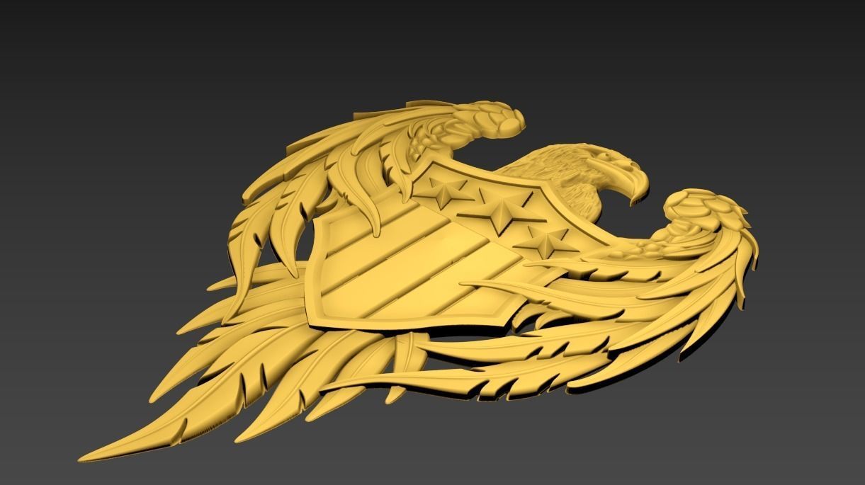 Eagle Bader 3d Relief 3D print model 3D print model_3