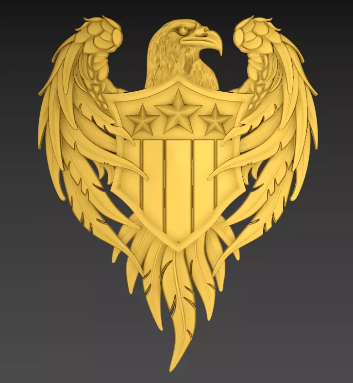 Eagle Bader 3d Relief 3D print model 3D print model_0