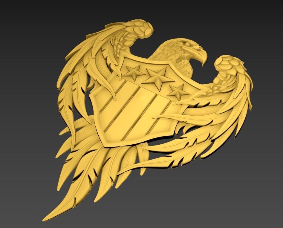 Eagle Bader 3d Relief 3D print model 3D print model_1