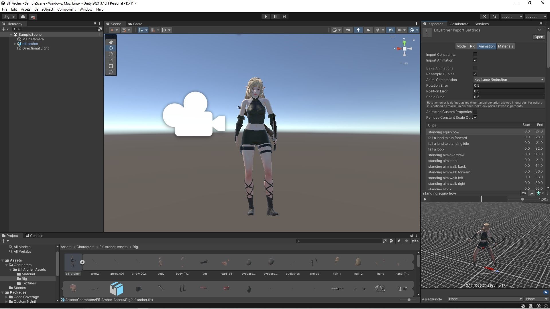 Elf Archer Realistic Female - Blender UE5 Unity - 40 animations Low-poly 3D model_9