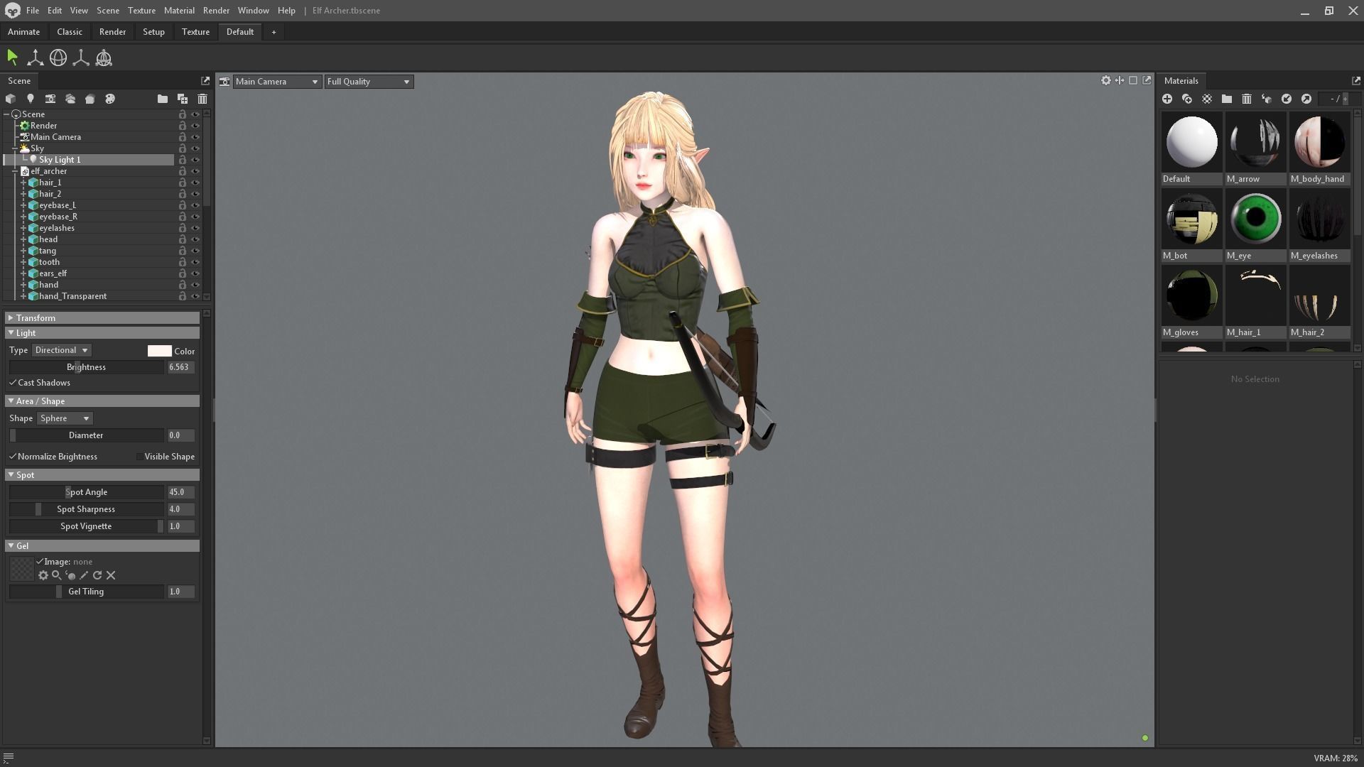 Elf Archer Realistic Female - Blender UE5 Unity - 40 animations Low-poly 3D model_10