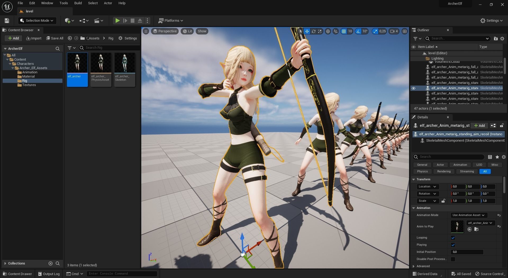 Elf Archer Realistic Female - Blender UE5 Unity - 40 animations Low-poly 3D model_8